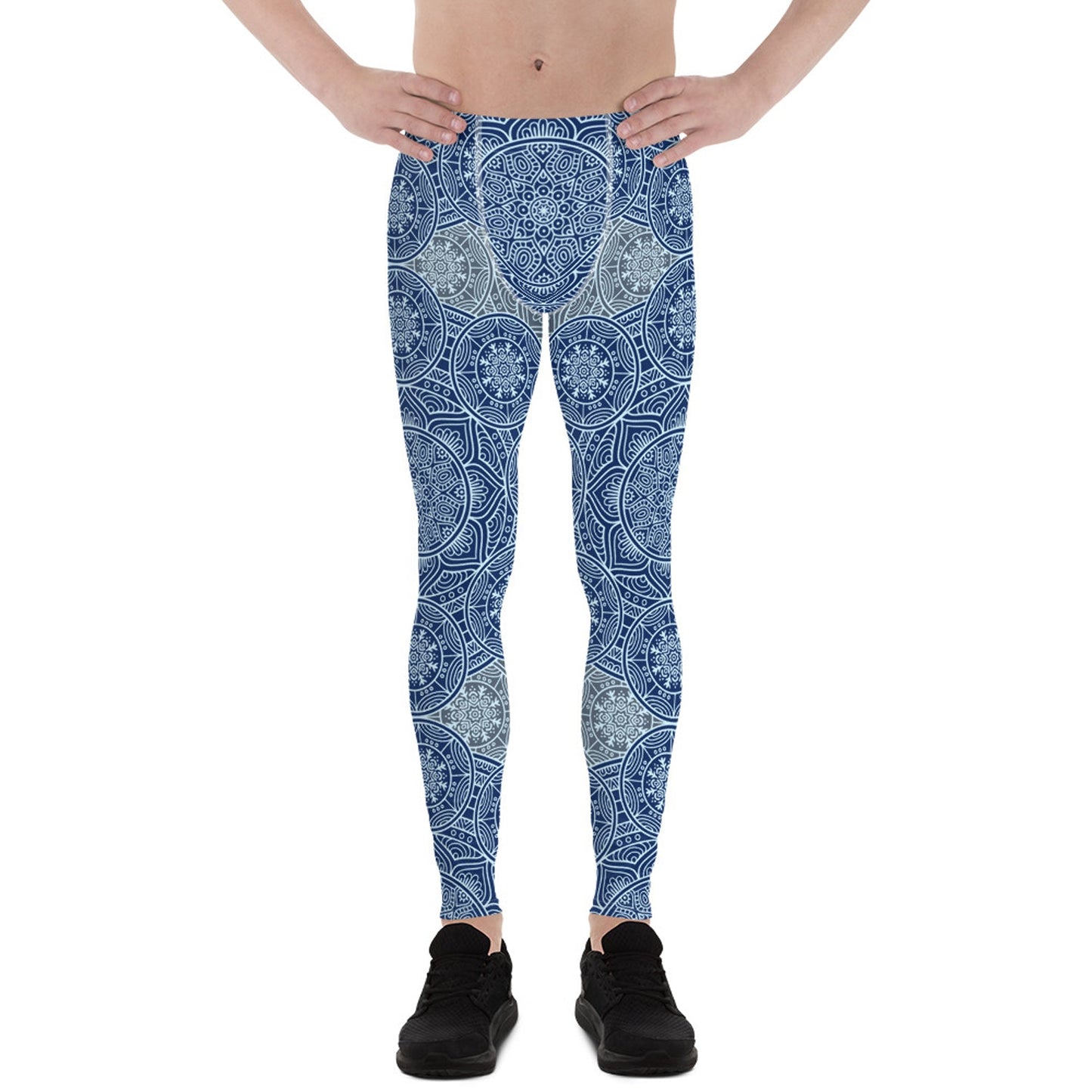 Light Blue Mandala Leggings for Men - Anna's Shop