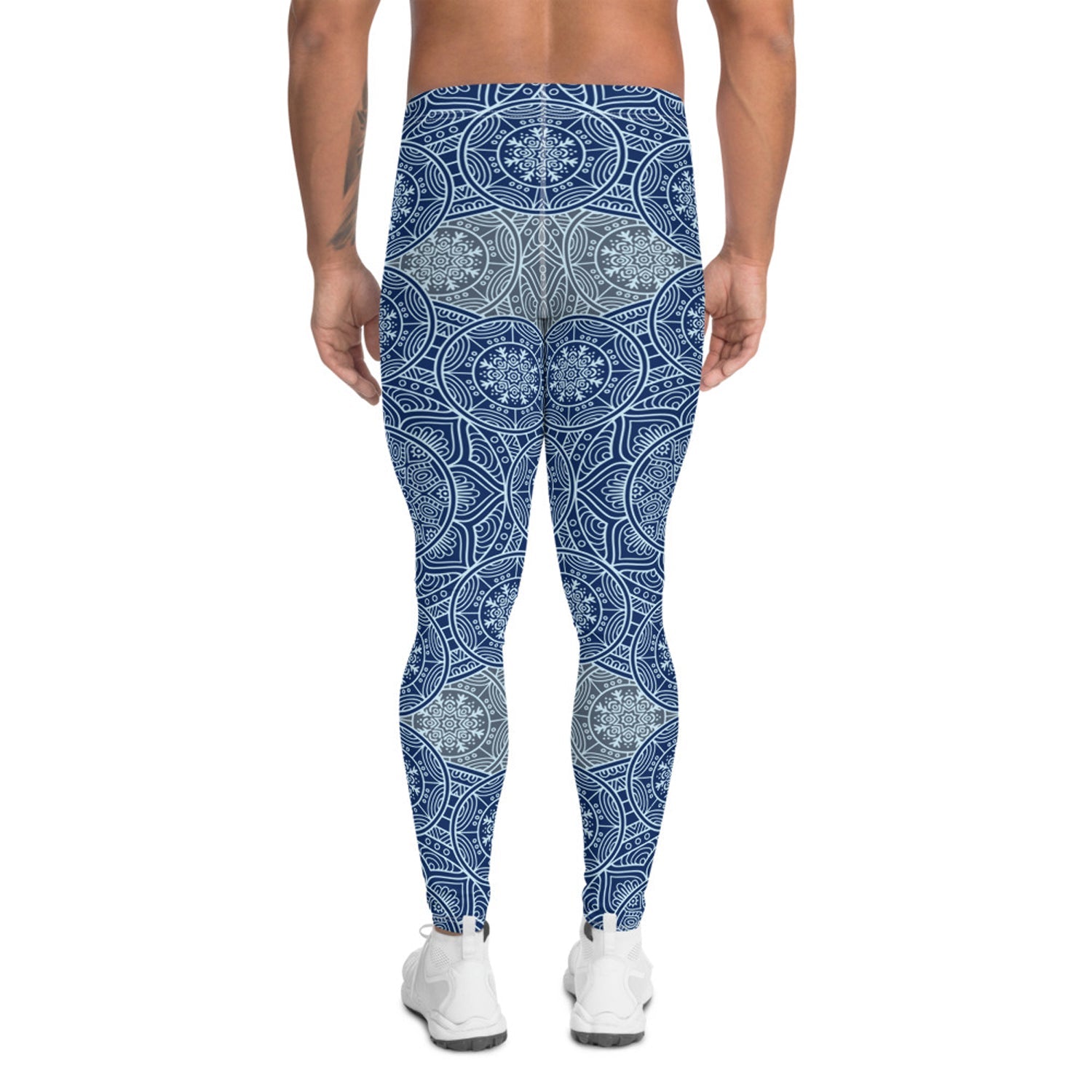 Light Blue Mandala Leggings for Men - Anna's Shop