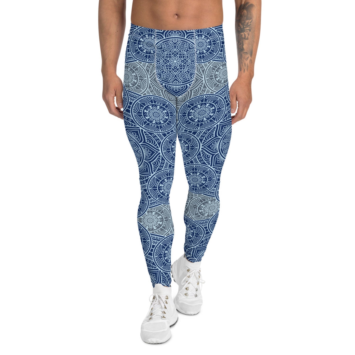 Light Blue Mandala Leggings for Men - Anna's Shop