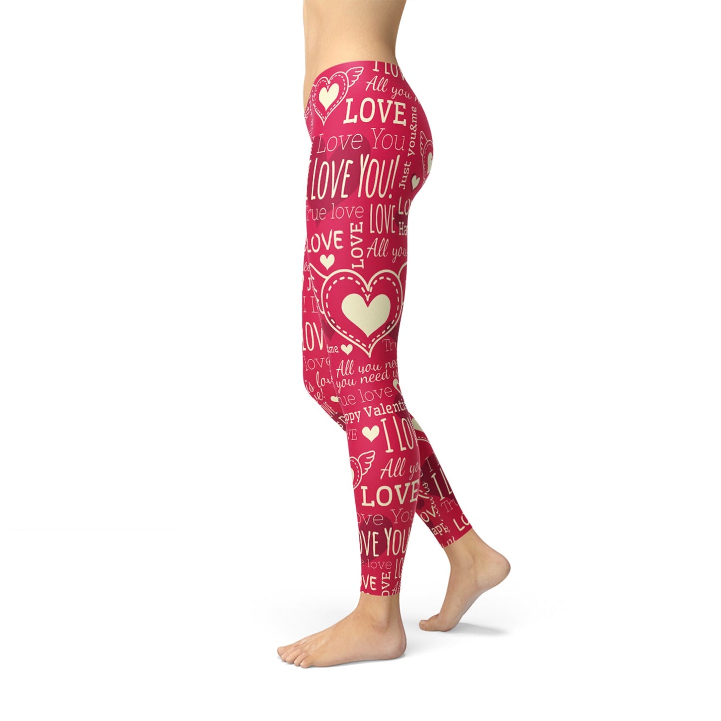 Love Hearts Red Leggings - Anna's Shop