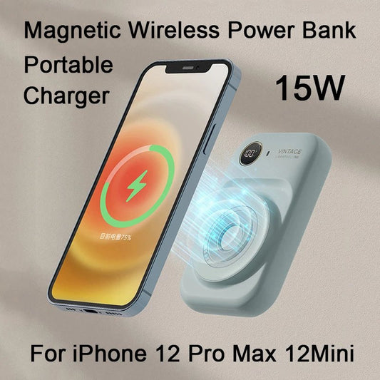 Magnetic Power Bank With Dual - Line Mini Powerbank Portable Charger - Anna's Shop