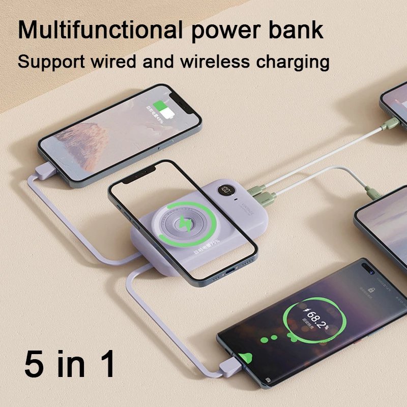 Magnetic Power Bank With Dual - Line Mini Powerbank Portable Charger - Anna's Shop