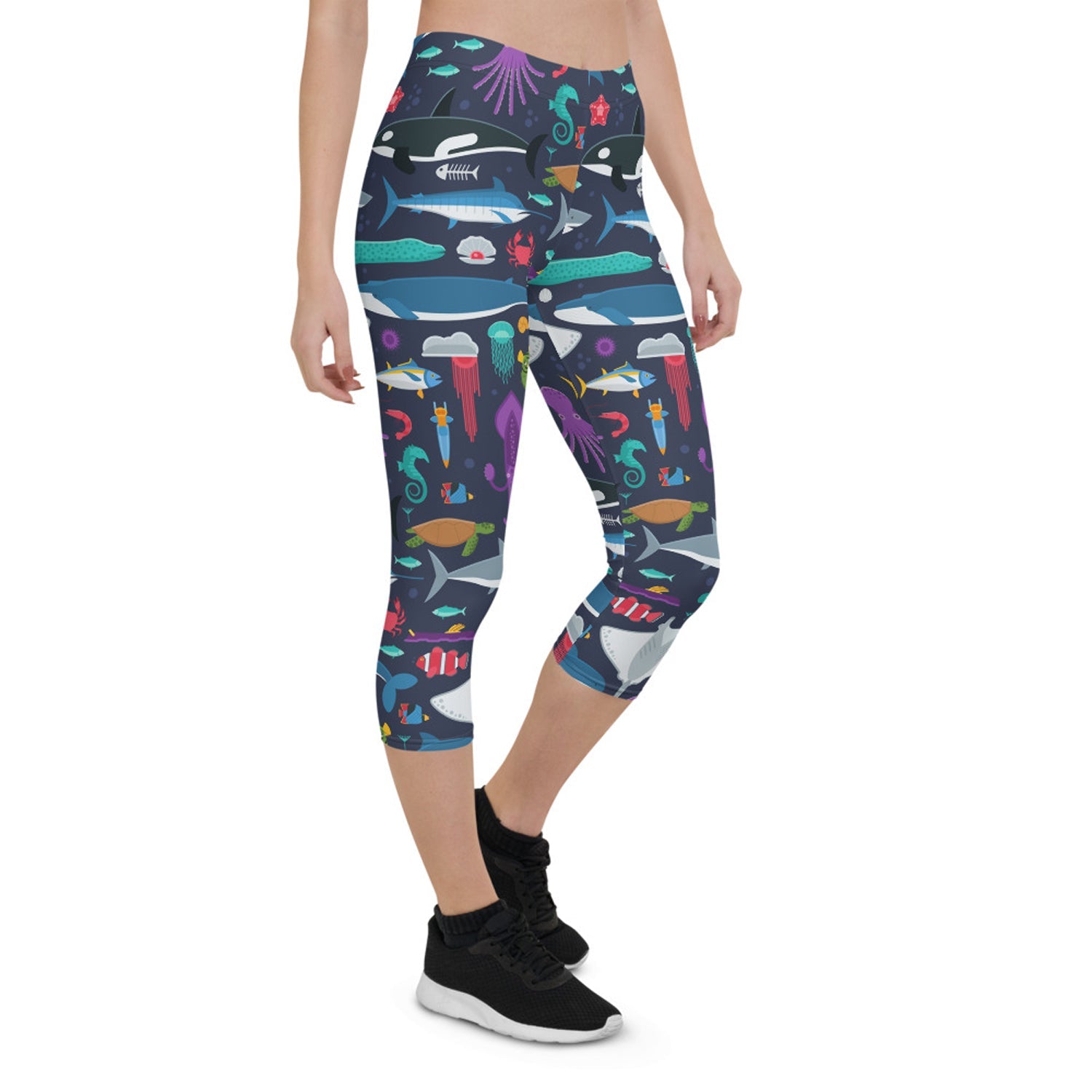 Marine Life Capri Leggings for Women - Anna's Shop