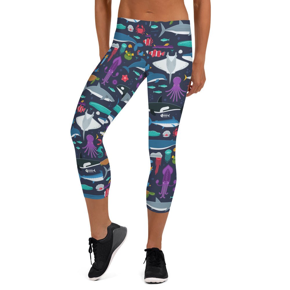 Marine Life Capri Leggings for Women - Anna's Shop