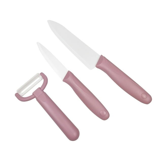 MAXFAVOR Pink 3pcs Blade Sharp Ceramic Kitchen Knife Set Chef Knives - Anna's Shop