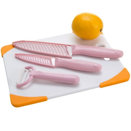 MAXFAVOR Pink 3pcs Blade Sharp Ceramic Kitchen Knife Set Chef Knives - Anna's Shop