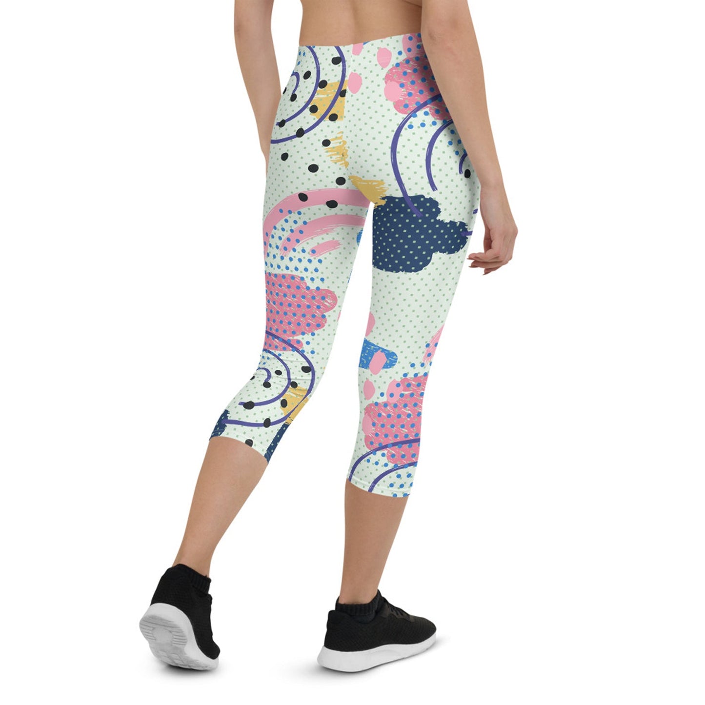 Memphis Pattern Capri Leggings for Women - Anna's Shop