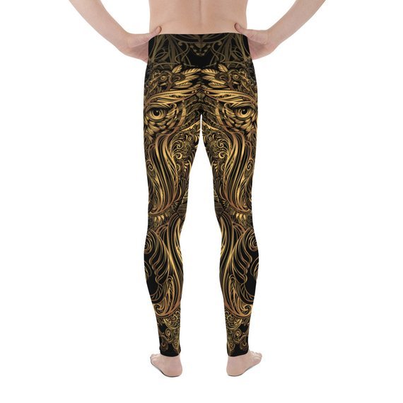 Mens Leggings - Art Deco Steam Punk Owl Design - Anna's Shop