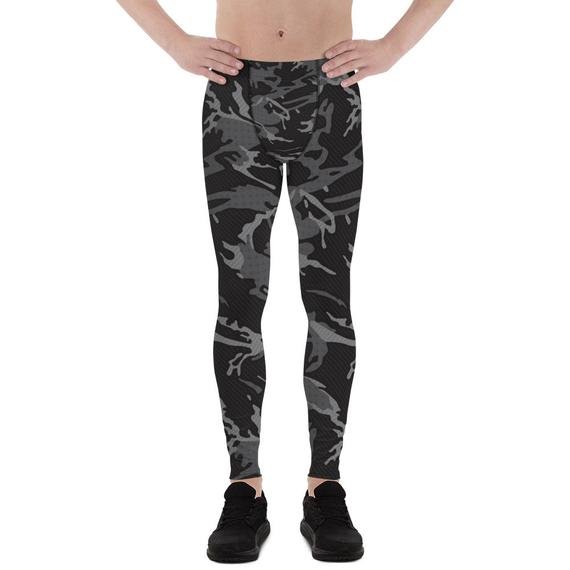 Mens Leggings - Black Camo Leggings - Anna's Shop