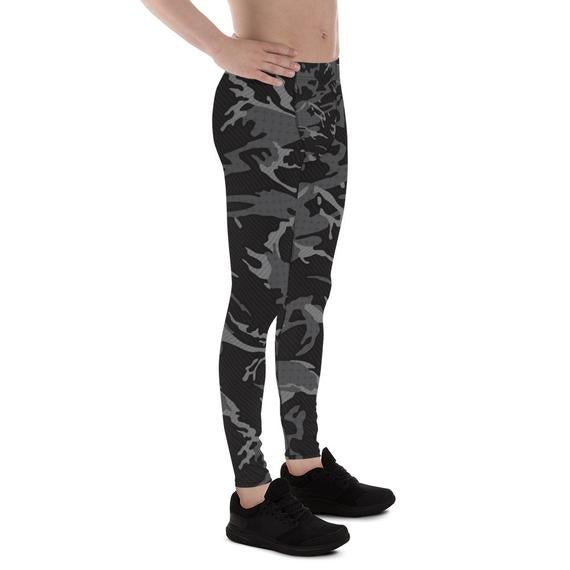 Mens Leggings - Black Camo Leggings - Anna's Shop