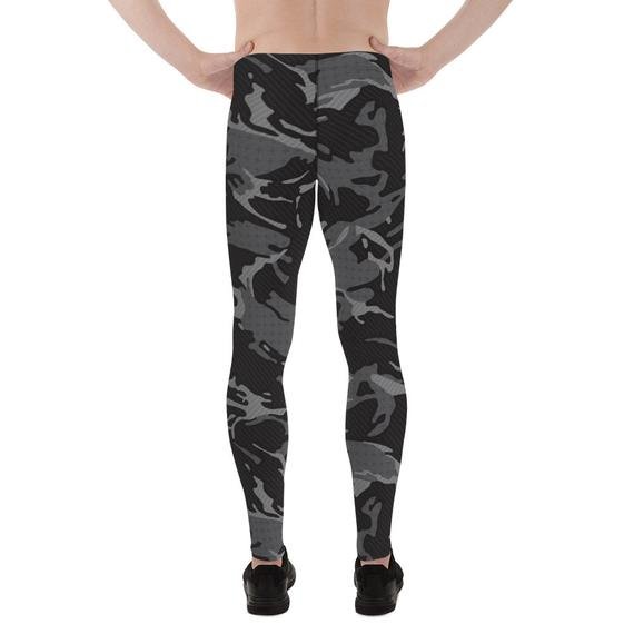 Mens Leggings - Black Camo Leggings - Anna's Shop