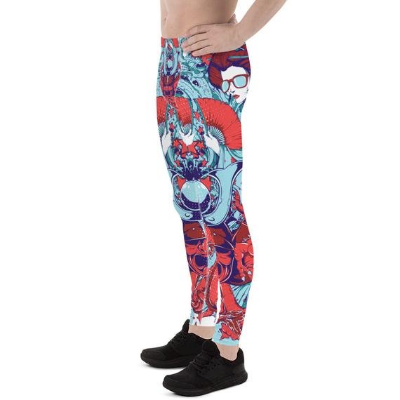 Mens Leggings - Japanese Geisha Leggings - Anna's Shop