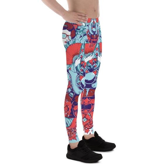 Mens Leggings - Japanese Geisha Leggings - Anna's Shop