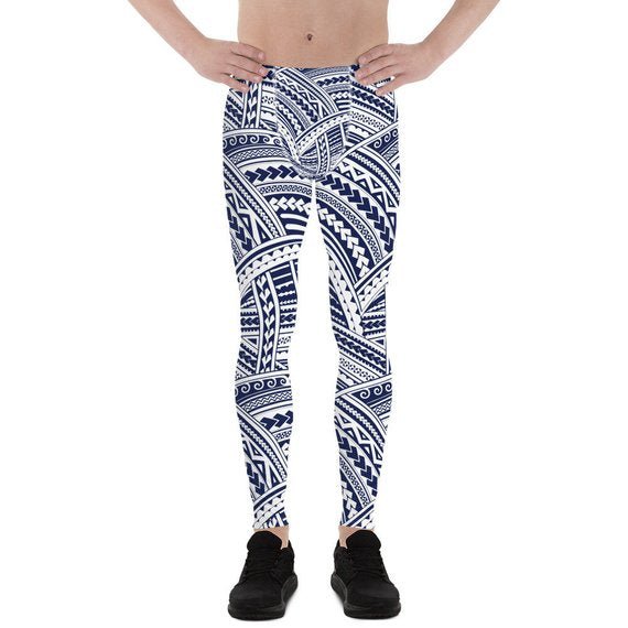 Mens Leggings - Maori Polynesian Tattoo Leggings - Anna's Shop