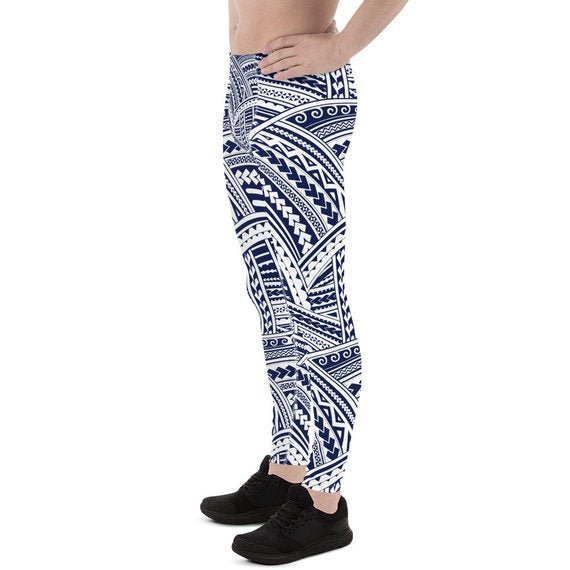 Mens Leggings - Maori Polynesian Tattoo Leggings - Anna's Shop