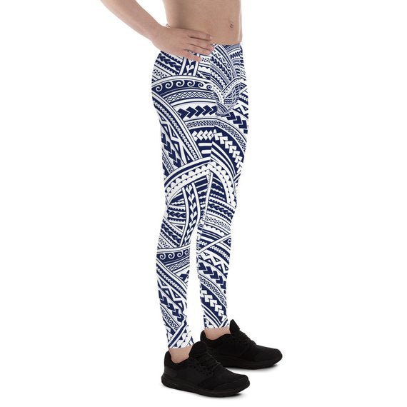 Mens Leggings - Maori Polynesian Tattoo Leggings - Anna's Shop