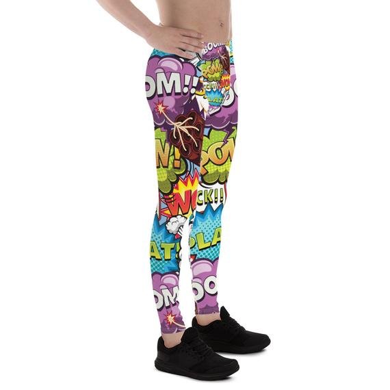 Mens Leggings - Pop Art Comic Book Designs - Anna's Shop