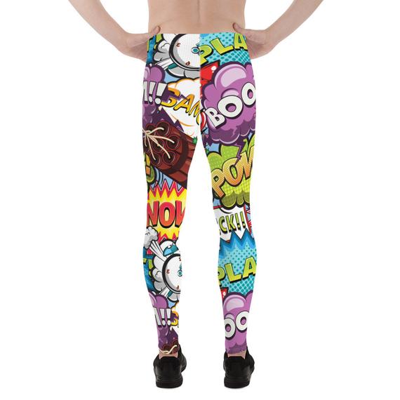 Mens Leggings - Pop Art Comic Book Designs - Anna's Shop