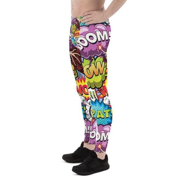 Mens Leggings - Pop Art Comic Book Designs - Anna's Shop