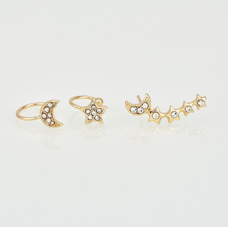 Moon & Star Earring and Cuff Set - Anna's Shop