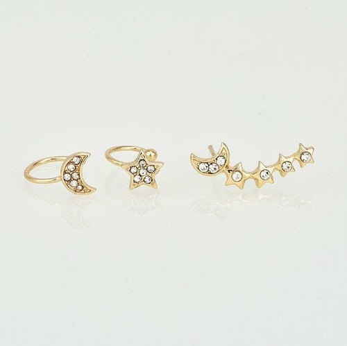 Moon & Star Earring and Cuff Set - Anna's Shop