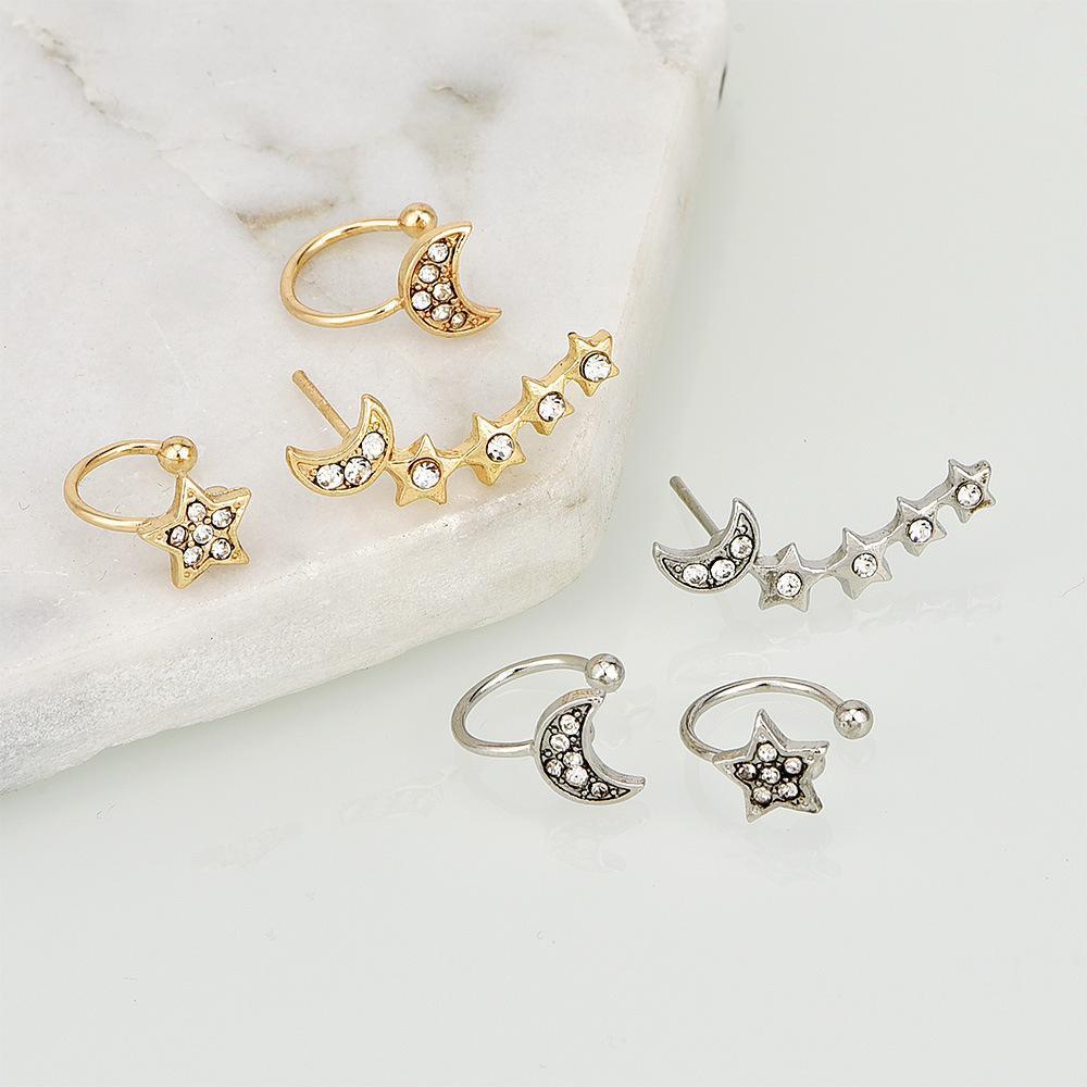 Moon & Star Earring and Cuff Set - Anna's Shop