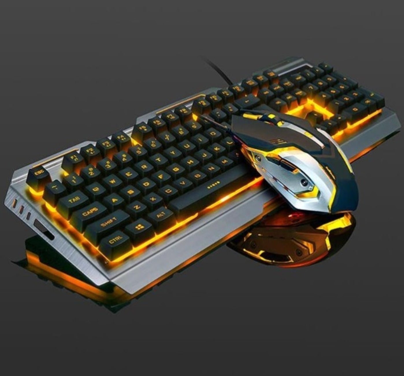 Ninja Dragons Tungsten Gold Metal Frame Gaming Keyboard and Mouse Set - Anna's Shop