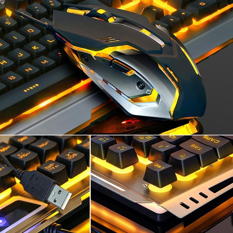 Ninja Dragons Tungsten Gold Metal Frame Gaming Keyboard and Mouse Set - Anna's Shop