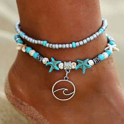 Ocean Theme Double Layer Anklet - Anna's Shop