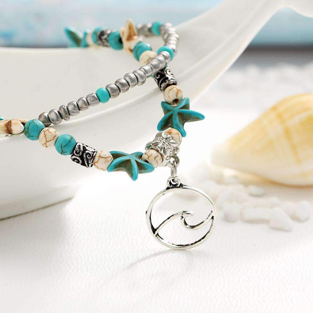 Ocean Theme Double Layer Anklet - Anna's Shop