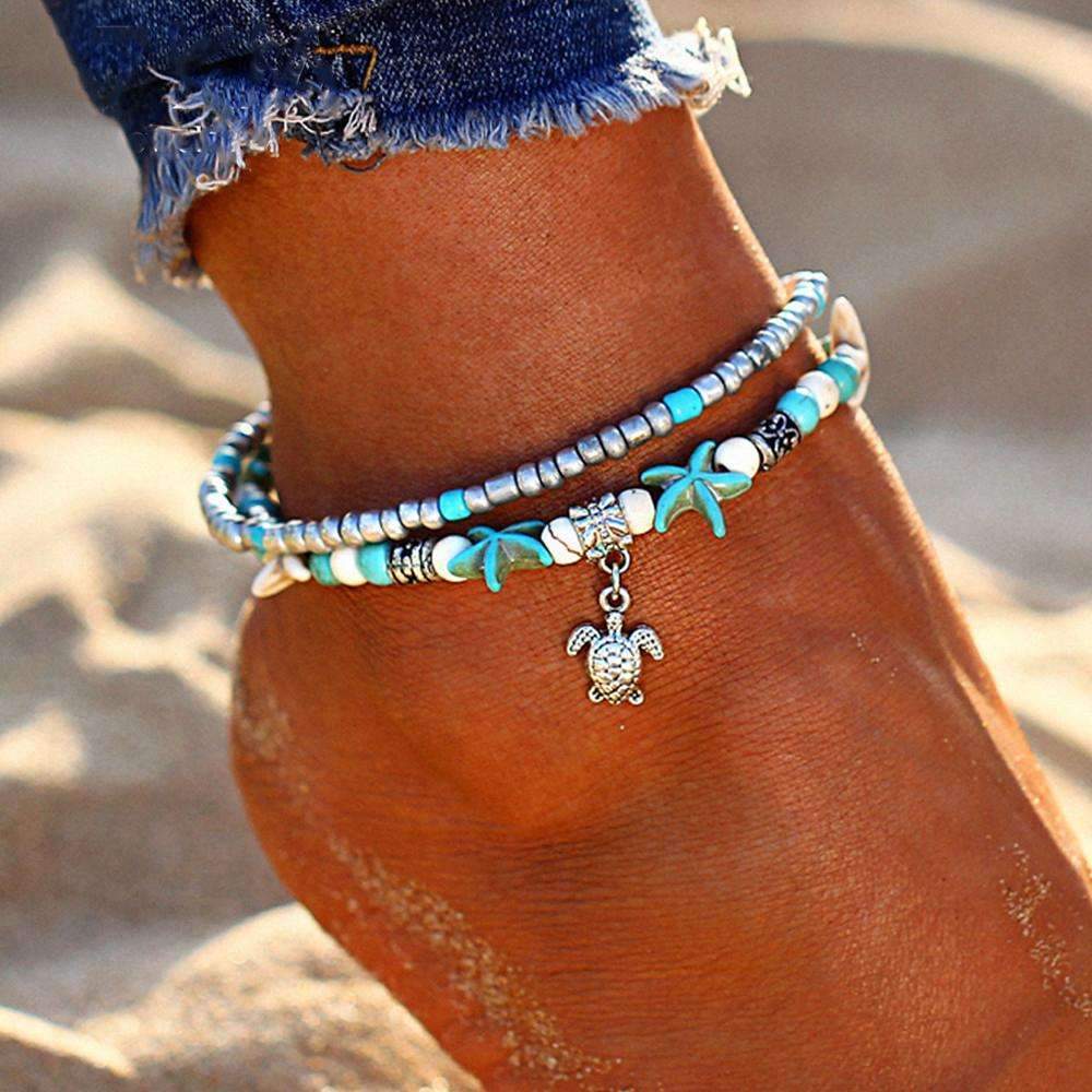 Ocean Theme Double Layer Anklet - Anna's Shop