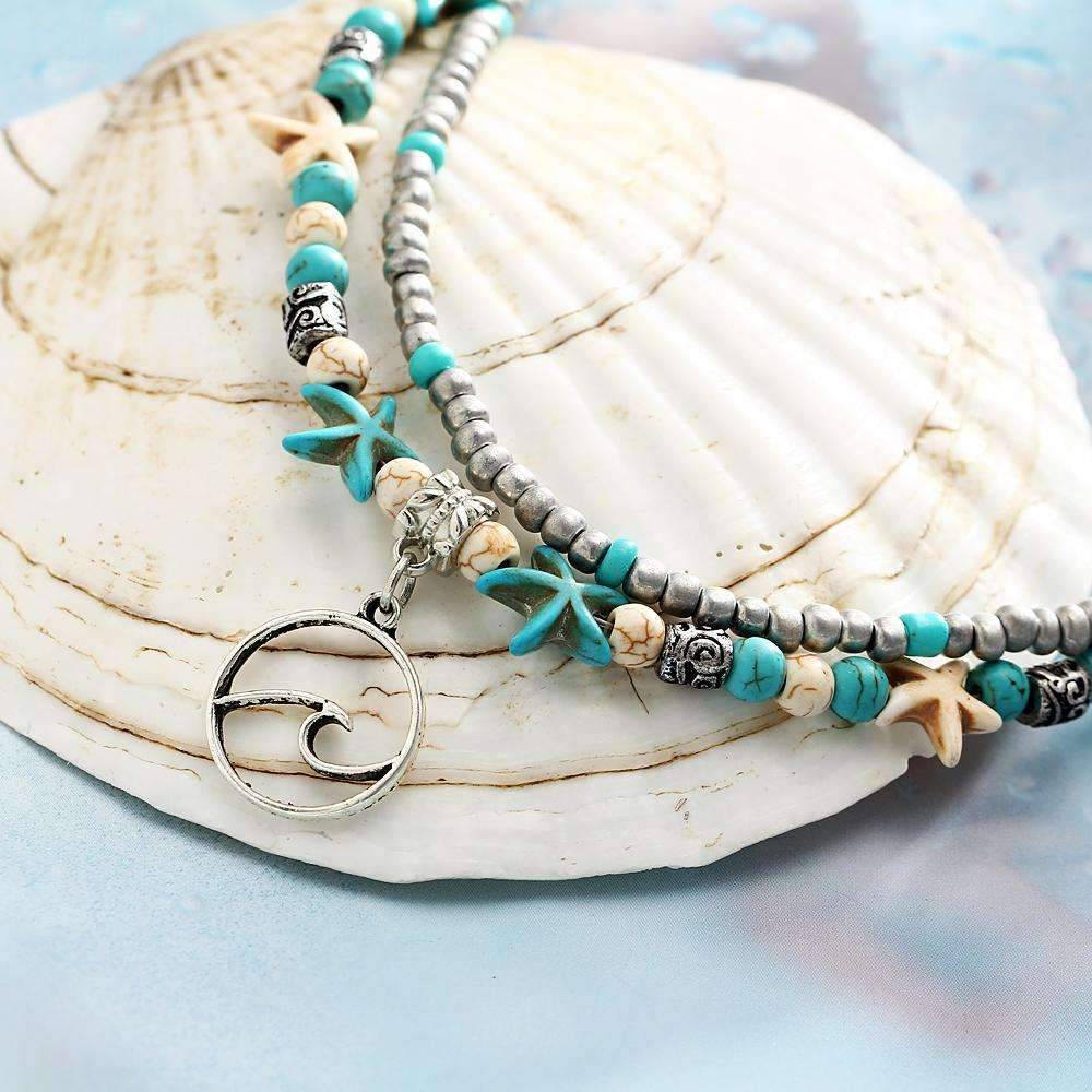 Ocean Theme Double Layer Anklet - Anna's Shop