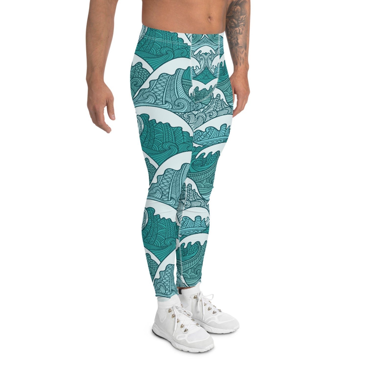 Ocean Wave Swirls Leggings for Men - Anna's Shop