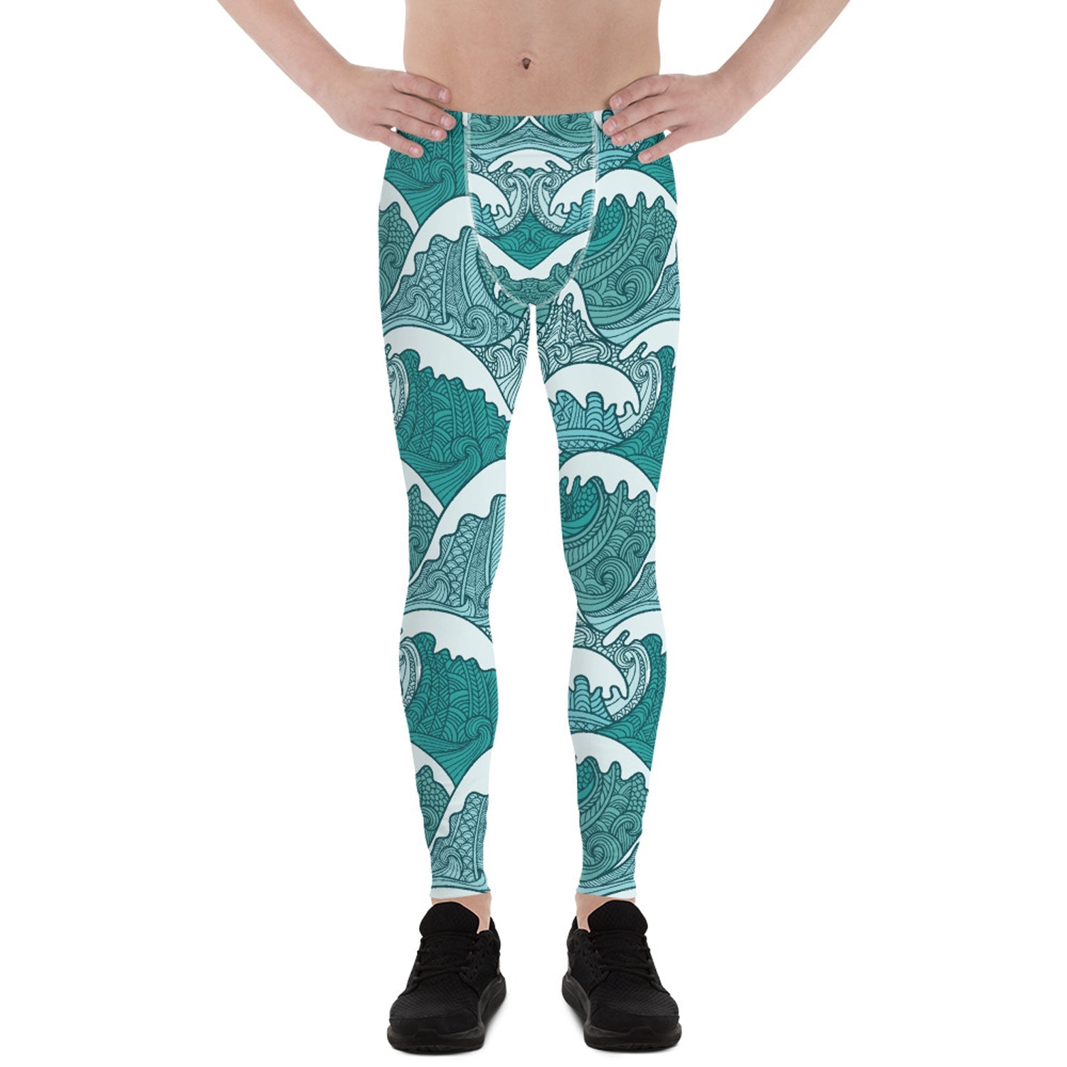 Ocean Wave Swirls Leggings for Men - Anna's Shop