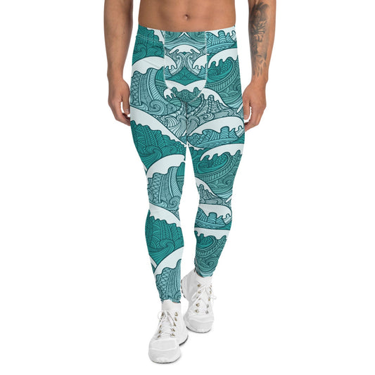 Ocean Wave Swirls Leggings for Men - Anna's Shop