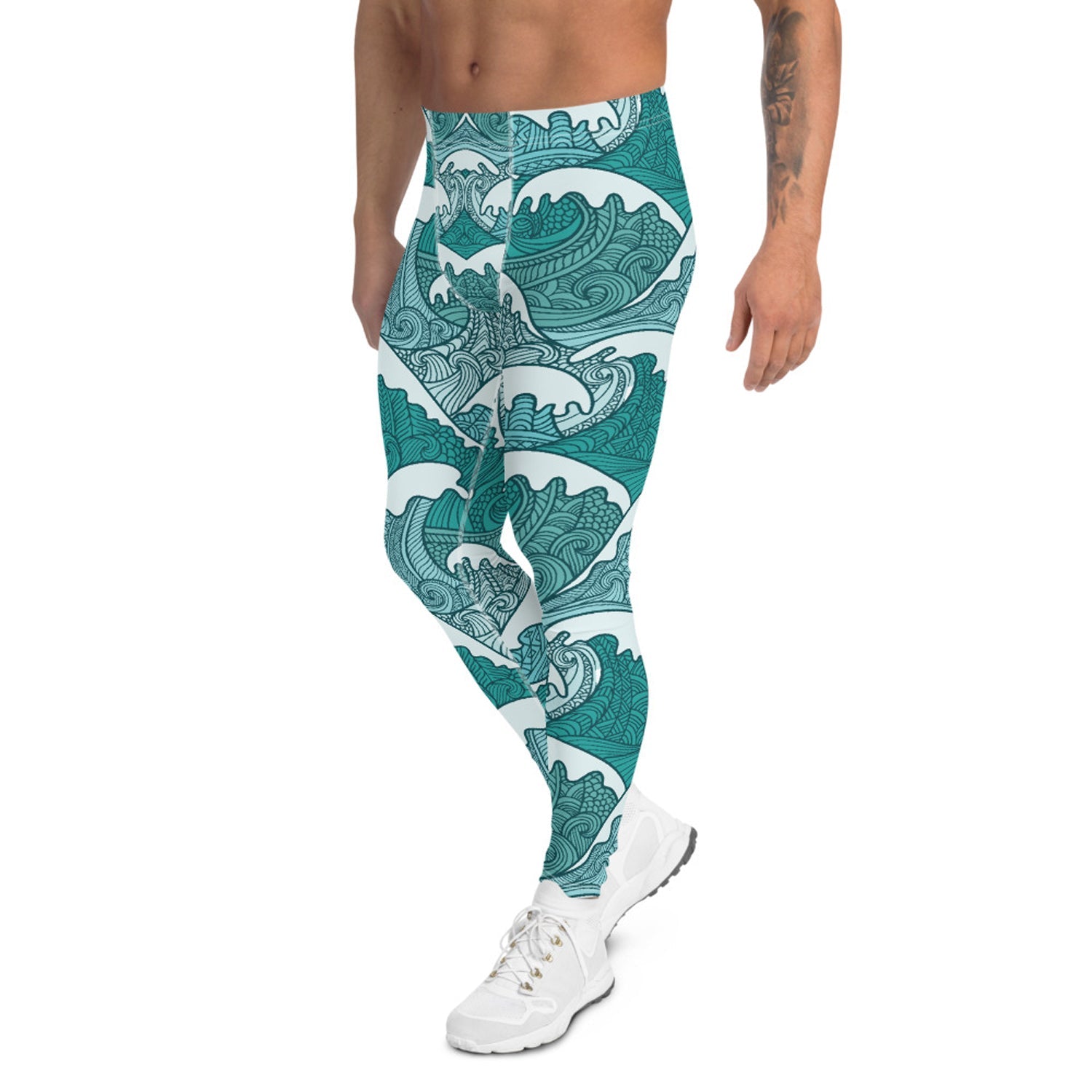 Ocean Wave Swirls Leggings for Men - Anna's Shop