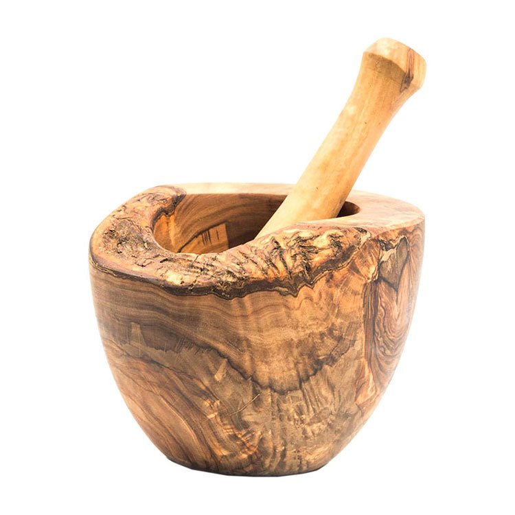 Olive Wood Rustic Mortar and Pestle - Anna's Shop