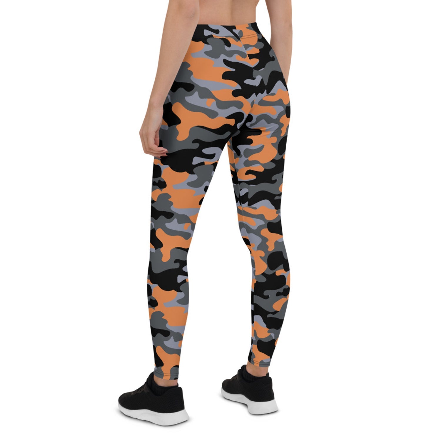 Orange and Gray Camo Leggings for Women - Anna's Shop