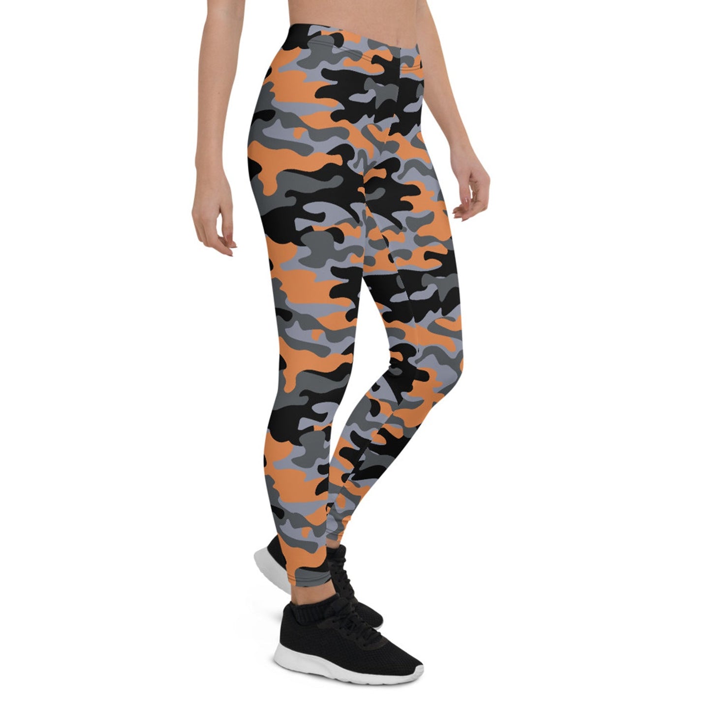 Orange and Gray Camo Leggings for Women - Anna's Shop