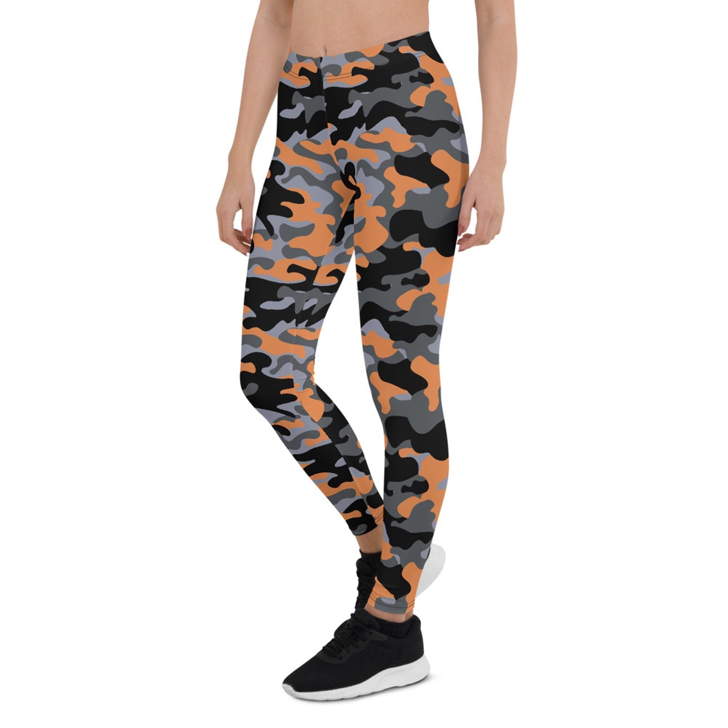 Orange and Gray Camo Leggings for Women - Anna's Shop