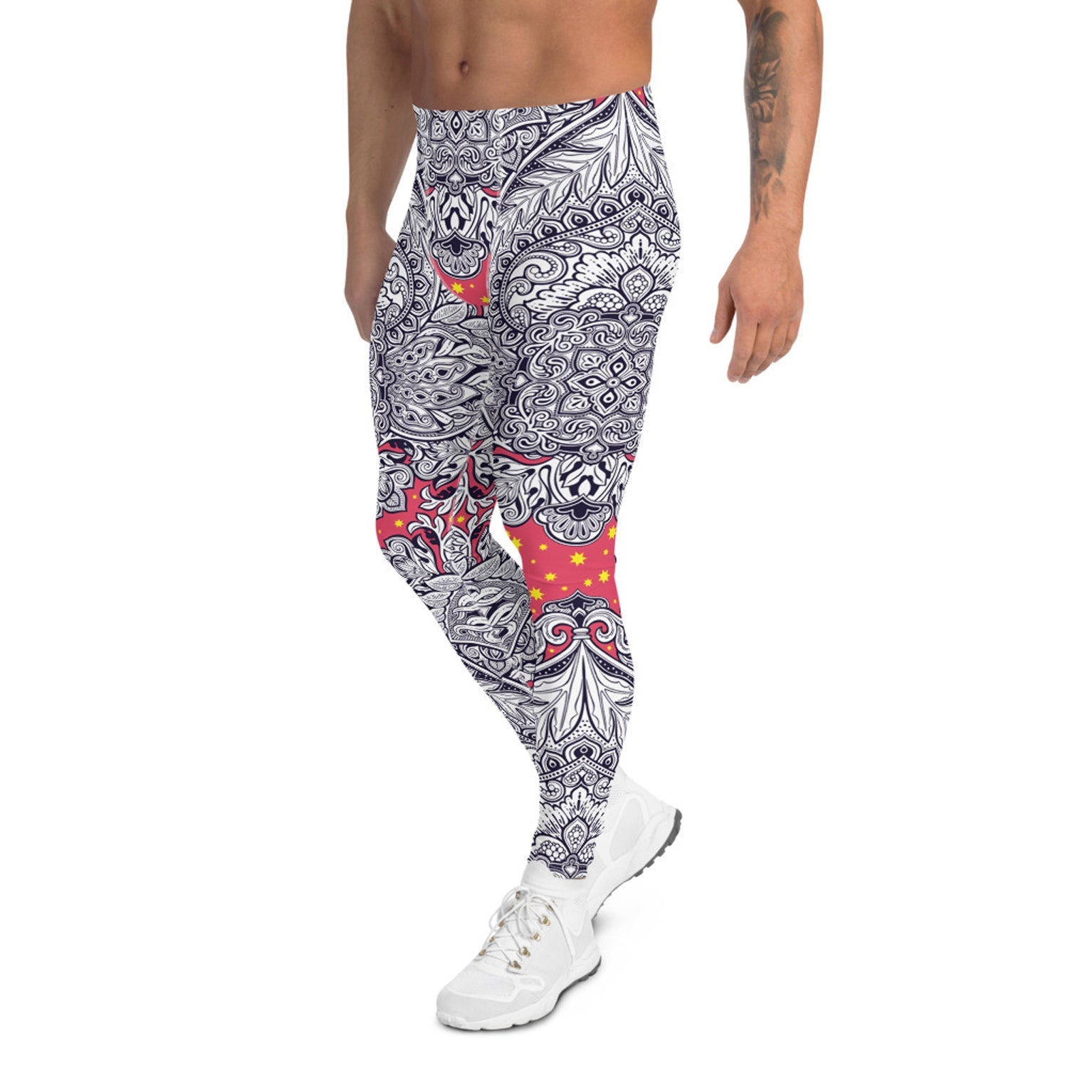 Ornamental Floral Leggings for Men - Anna's Shop