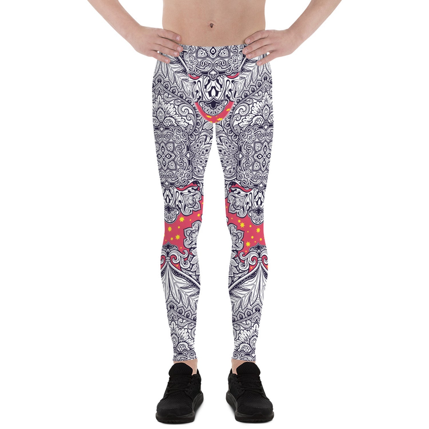 Ornamental Floral Leggings for Men - Anna's Shop