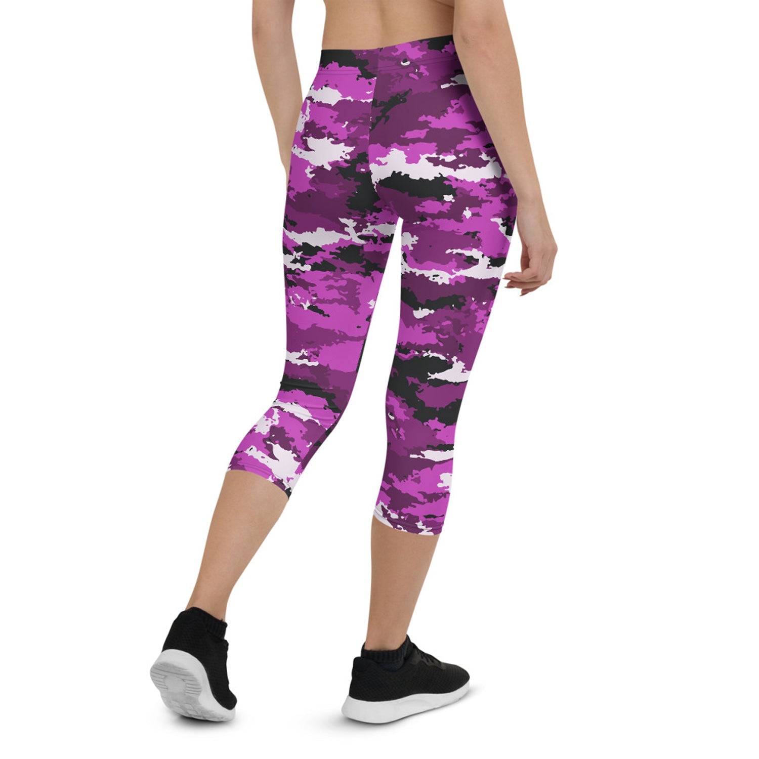 Pink and Purple Camo Capri Leggings - Anna's Shop