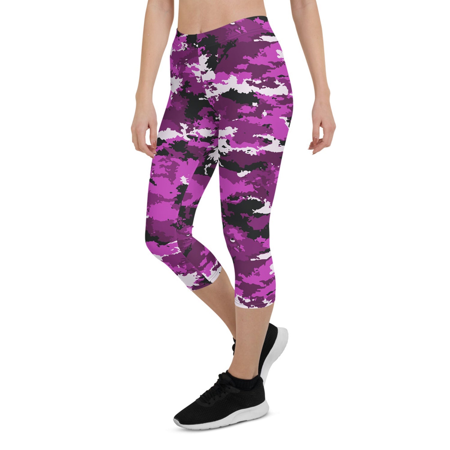 Pink and Purple Camo Capri Leggings - Anna's Shop