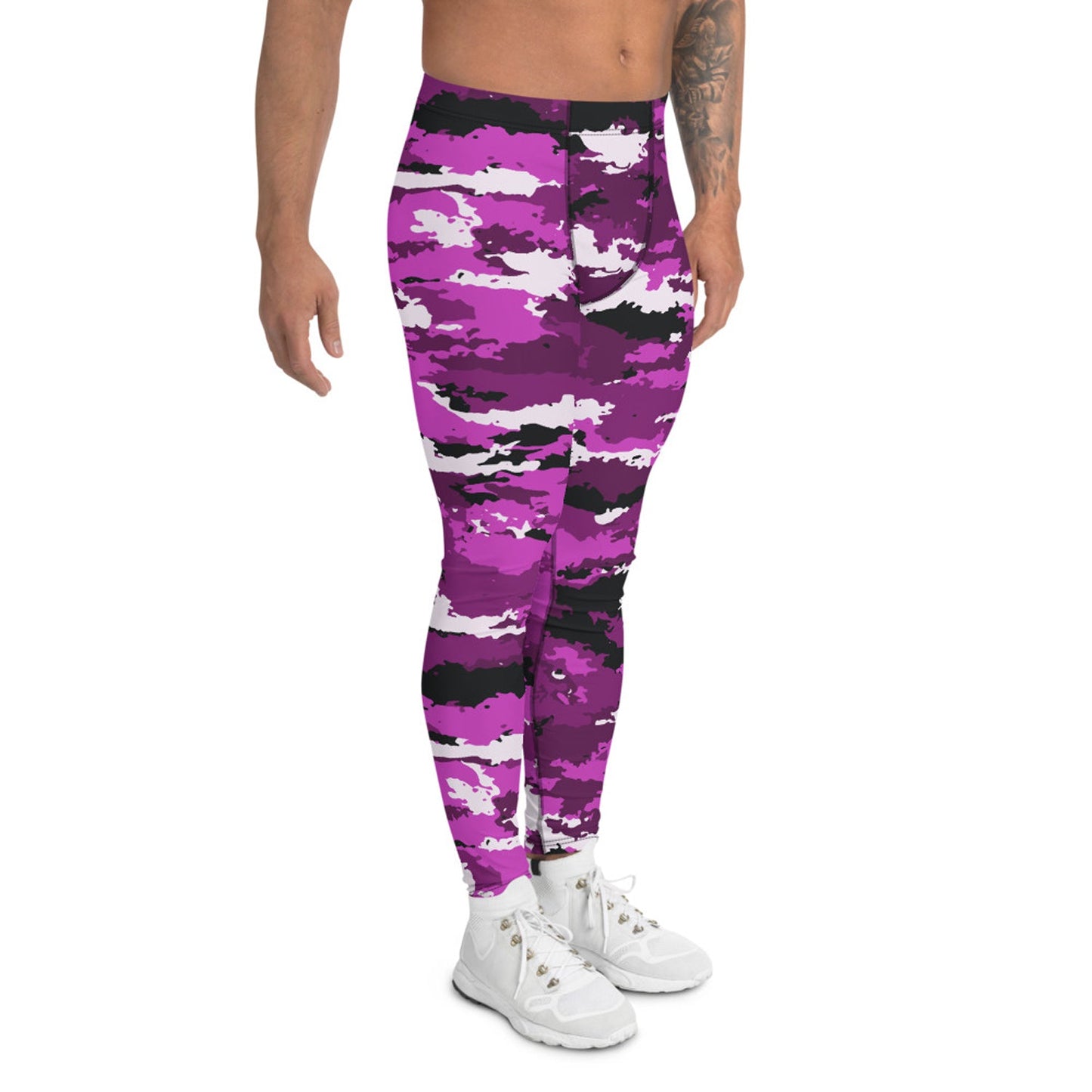 Pink Purple Camo Leggings for Men - Anna's Shop