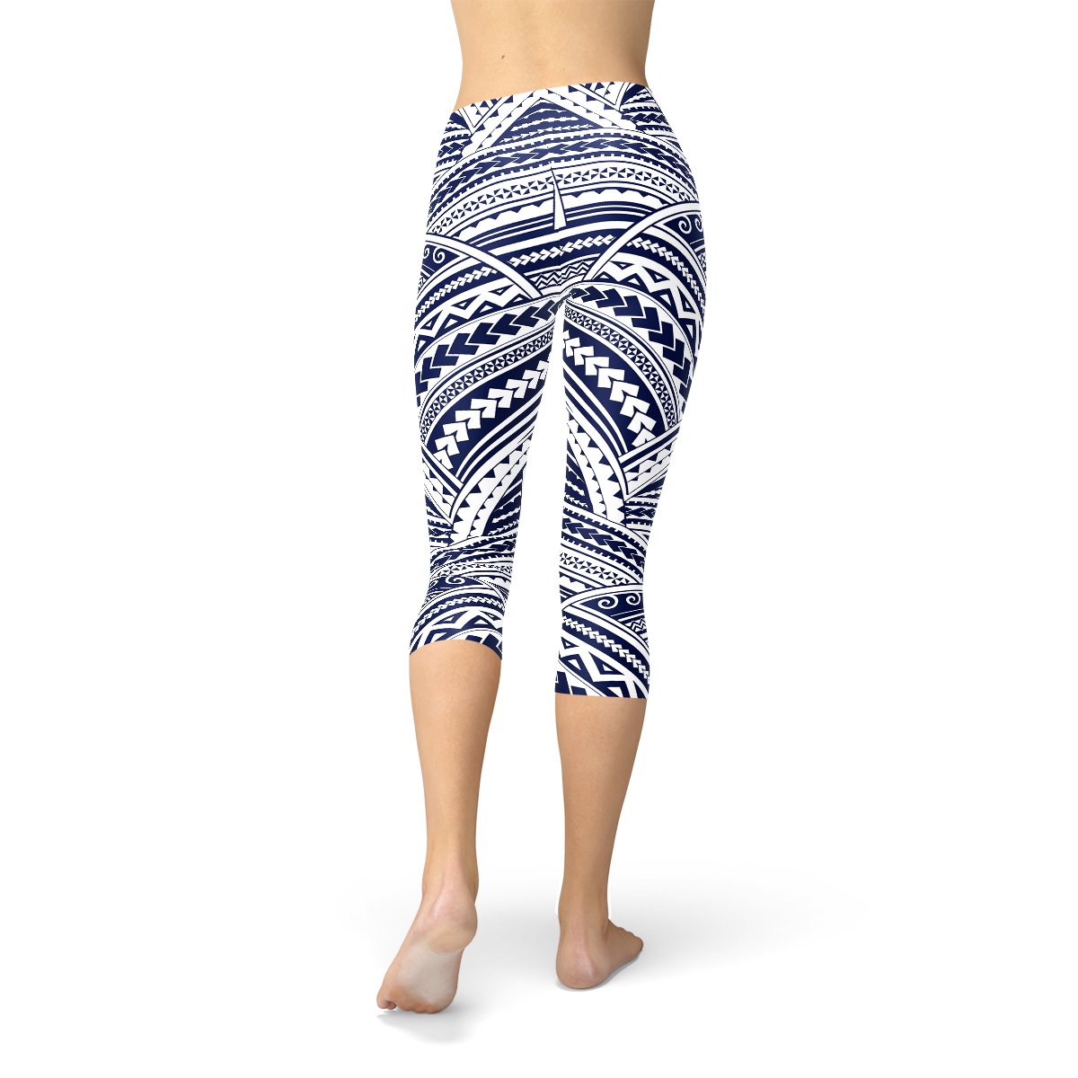 Polynesian Maori Tattoo Capri Leggings - Anna's Shop