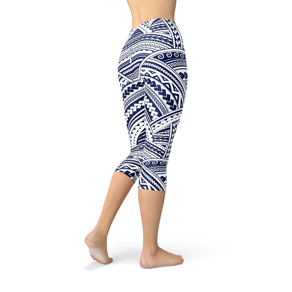 Polynesian Maori Tattoo Capri Leggings - Anna's Shop