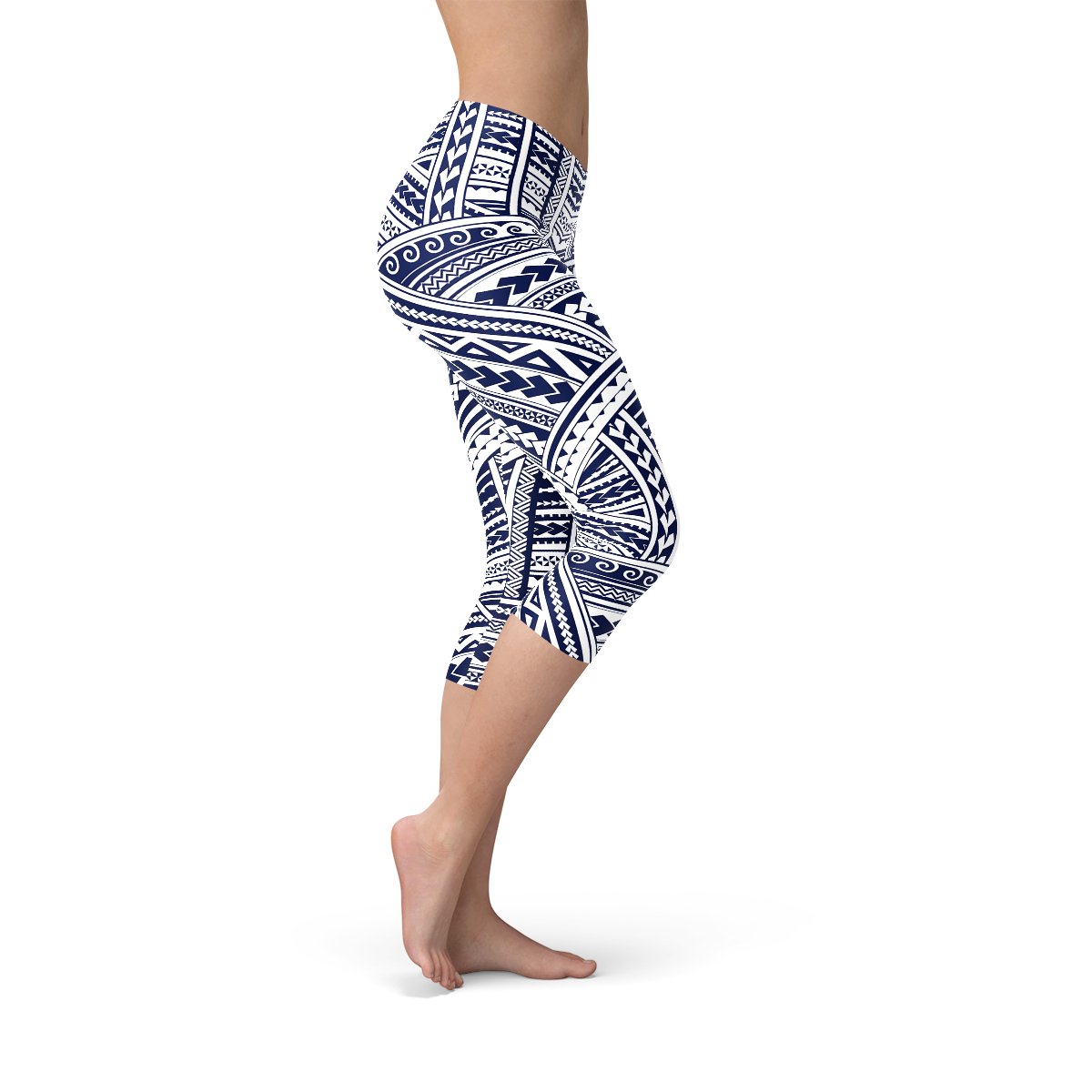 Polynesian Maori Tattoo Capri Leggings - Anna's Shop