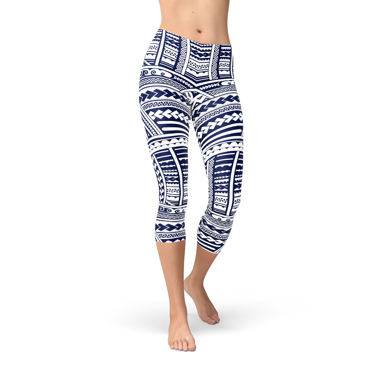 Polynesian Maori Tattoo Capri Leggings - Anna's Shop