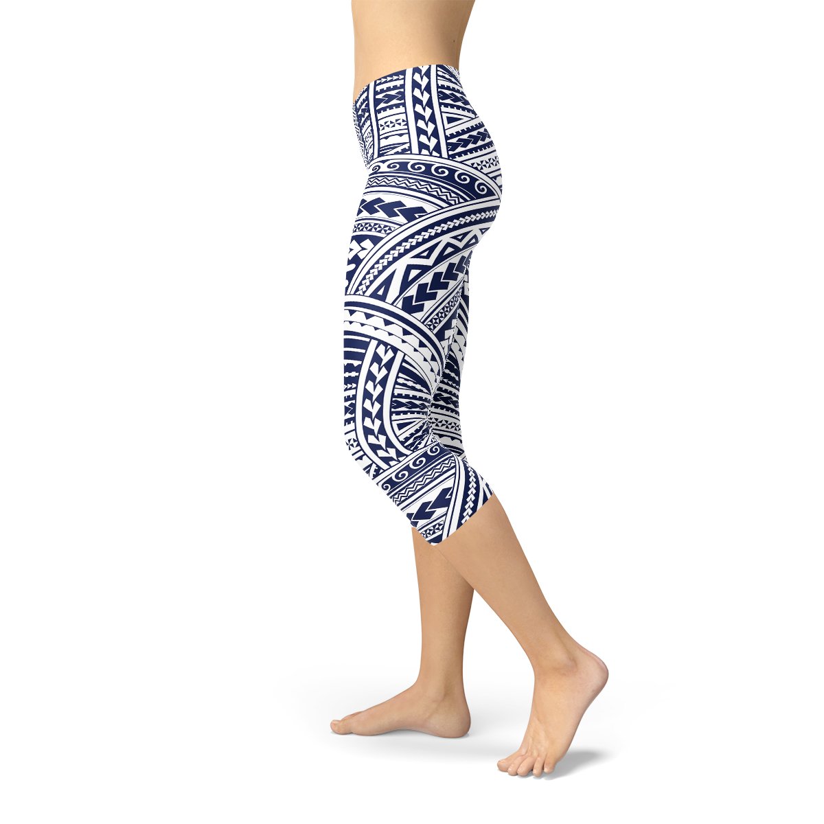 Polynesian Maori Tattoo Capri Leggings - Anna's Shop